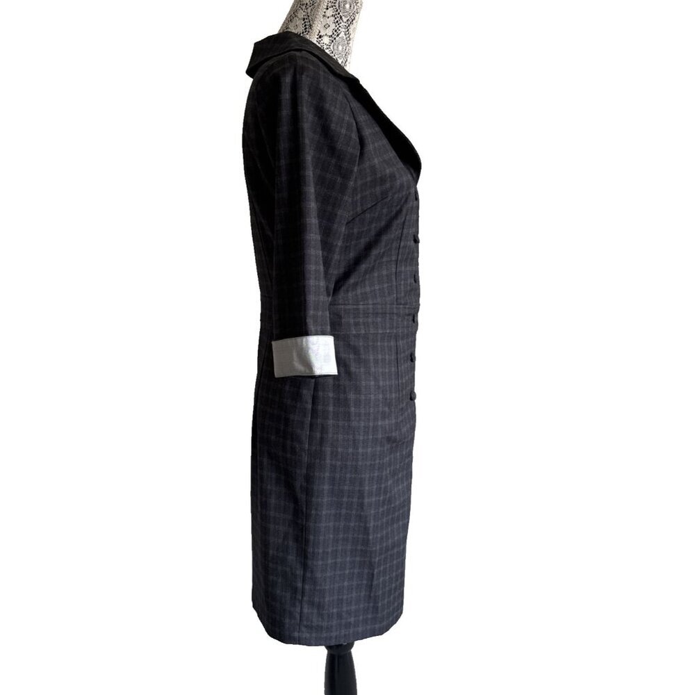 Tatum & Olivia Dress, dress fitted Small, 3/4 sleeve button front, 100% cotton - Picture 4 of 11